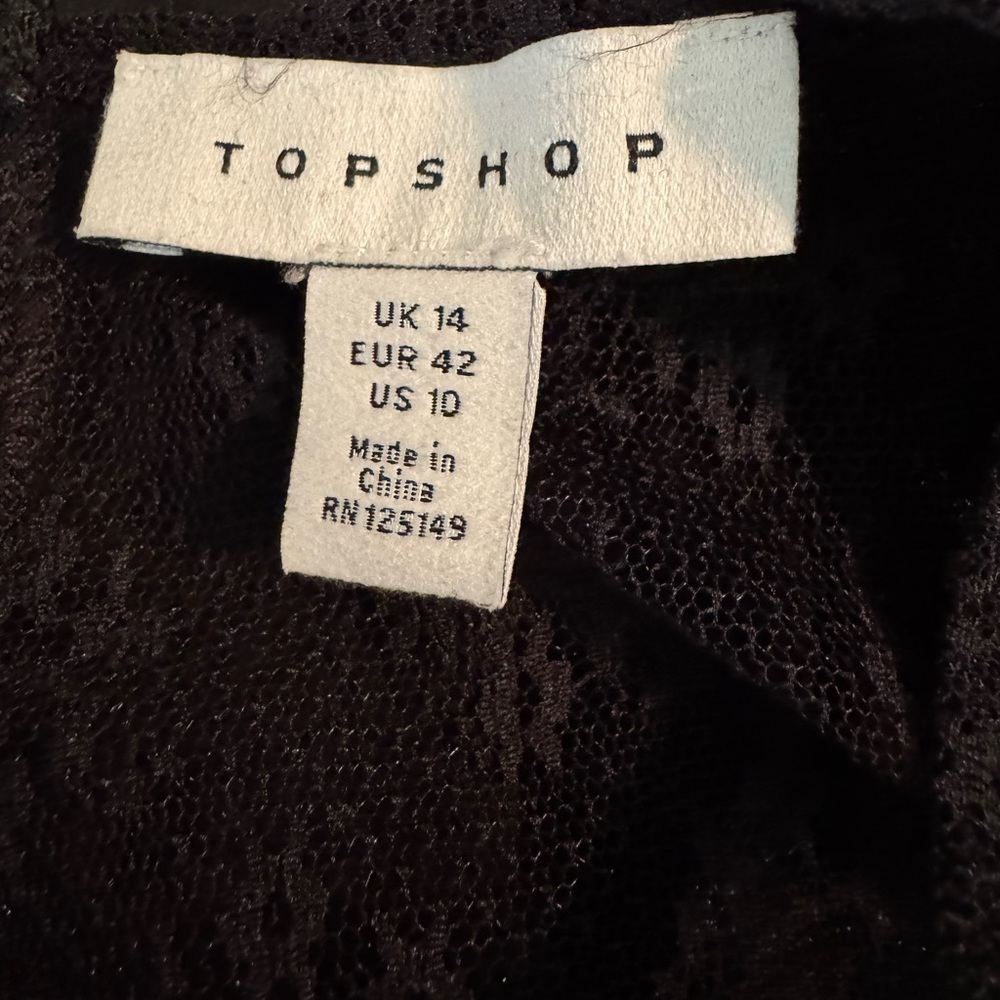 TopShop Black Lace Top - size 10 (M) - Picture 11 of 13